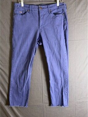 Nine West Jeans Gramercy Shop Women’s Size 10 Purple Denim Frayed Hem